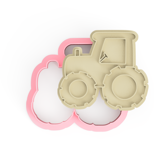 Tractor Cookie Cutter and Stamp Embosser - 7cm x 8cm