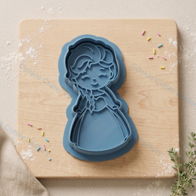 Elsa Princess Cookie Cutter and Embosser Stamp - Frozen Birthday Party Cookies