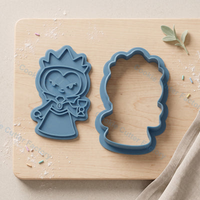 Evil Queen Grimhilde Cookie Cutter and Embosser Stamp - Fairy Tale Villain Cookies