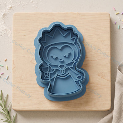 Evil Queen Grimhilde Cookie Cutter and Embosser Stamp - Fairy Tale Villain Cookies