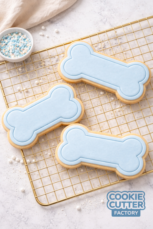 Dog Bone Cookie Cutter and Embosser Set – Puppy Birthday and Pet Party Baking Tool