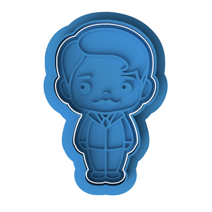 Gomez Addams Cookie Cutter & Embosser Stamp
