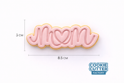 MUM Heart Calligraphy Cookie Cutter and Embosser Set – Mother's Day Collection