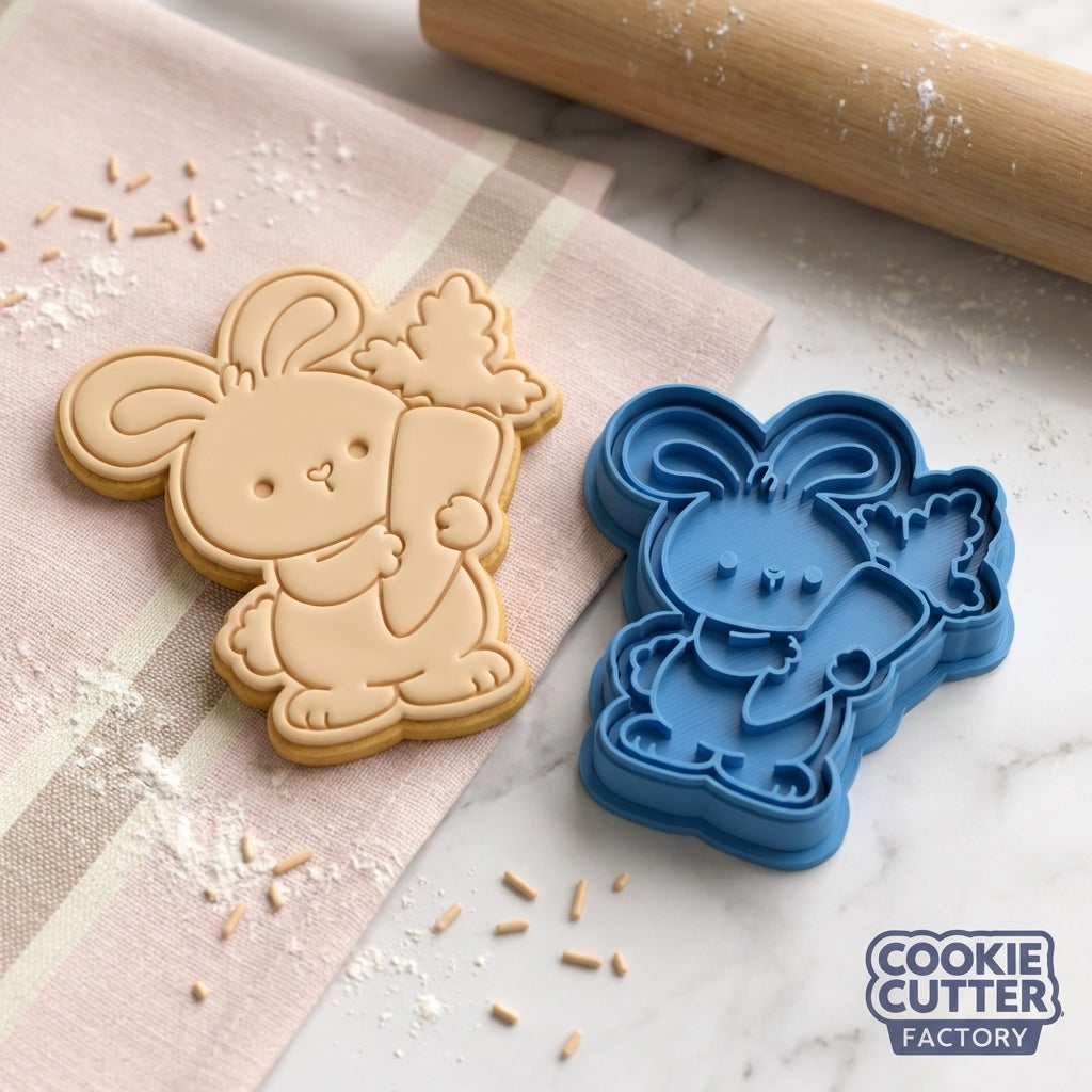 Easter Bunny with Giant Carrot Cookie Cutter and Embosser Set – Easter Collection