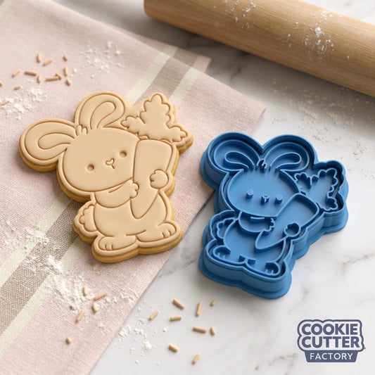 Easter Bunny with Giant Carrot Cookie Cutter and Embosser Set – Easter Collection