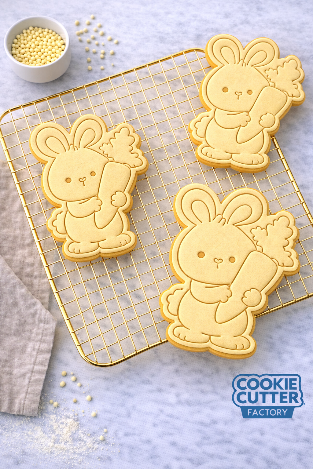 Easter Bunny with Giant Carrot Cookie Cutter and Embosser Set – Easter Collection