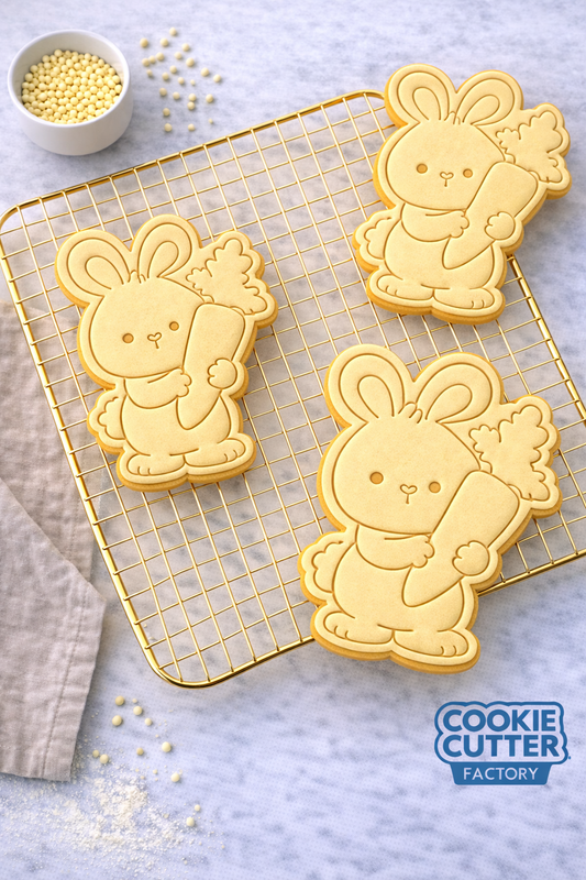 Easter Bunny with Giant Carrot Cookie Cutter and Embosser Set – Easter Collection