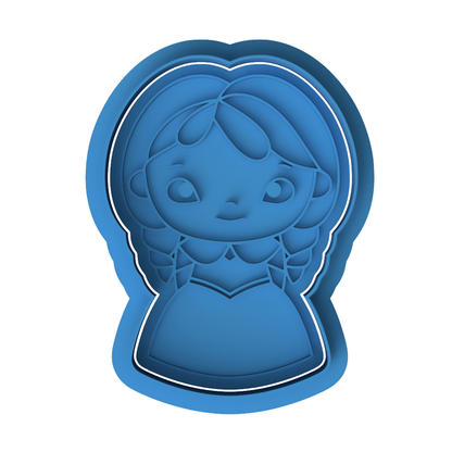 Princess Anna Inspired Cookie Cutter and Embosser | Frozen Themed Birthday Party Baking Tool