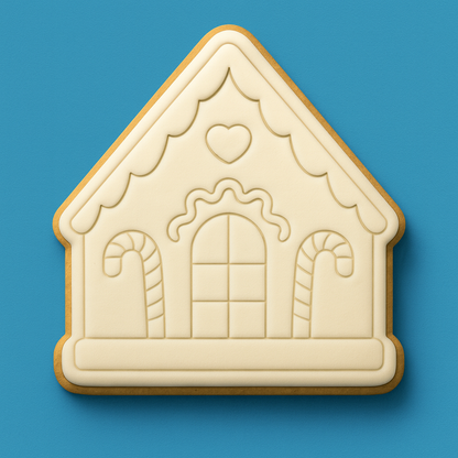 Gingerbread House Cookie Cutter & Embosser – Christmas Holiday Cookie Design