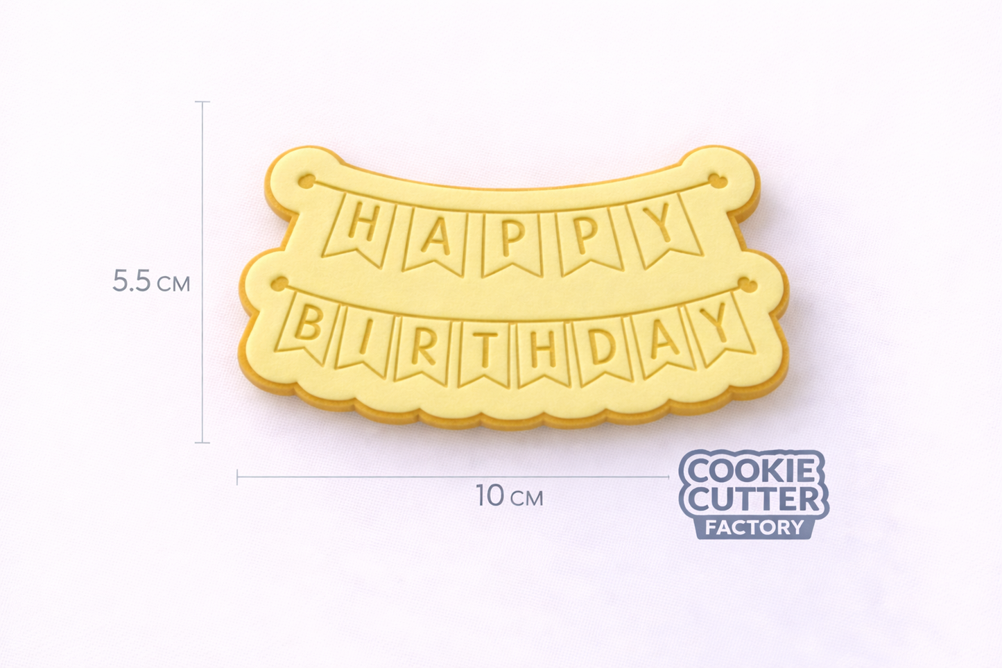 Happy Birthday Bunting Banner Cookie Cutter and Embosser Set