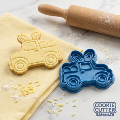 Easter Bunny Pickup Truck Cookie Cutter and Embosser Set – Easter Collection