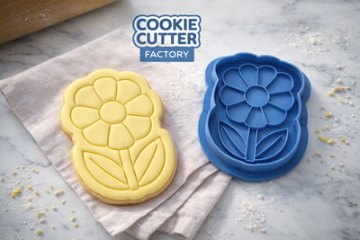 Tall Spring Daisy Cookie Cutter and Embosser Stamp | Round Petal Flower, Easter Garden, Mother's Day