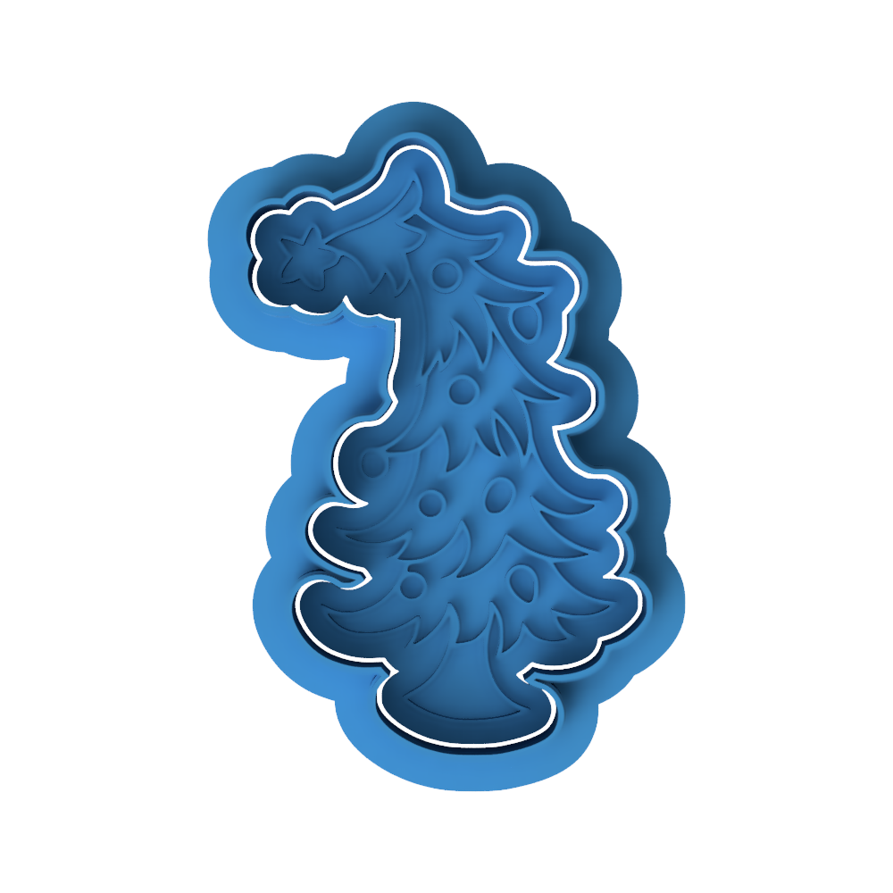 Whimsical Christmas Tree Cookie Cutter and Embosser Set | Whoville, Holiday, Grinchmas