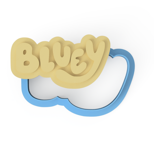 Bluey Logo Cookie Cutter and Stamp Embosser - 8cm x 4.3cm