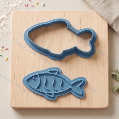 Fish Cookie Cutter and Embosser Stamp - Ocean & Seafood Theme Cookies