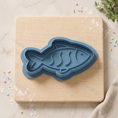 Fish Cookie Cutter and Embosser Stamp - Ocean & Seafood Theme Cookies