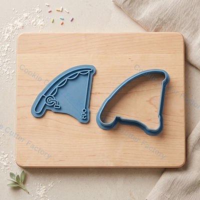 Fishing Rod Cookie Cutter and Embosser Stamp - Fishing Party Cookies