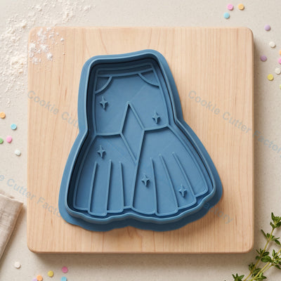 Flared Trousers Pants Cookie Cutter and Embosser Stamp