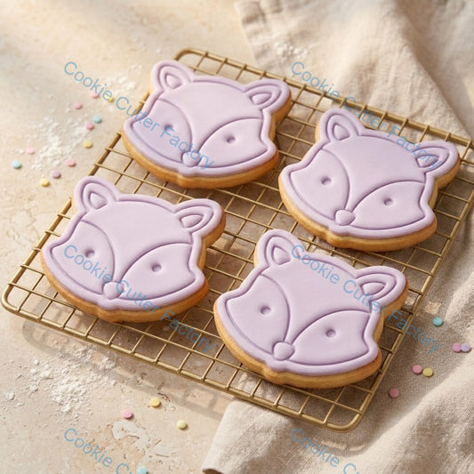 Fox Face Cookie Cutter and Stamp - Woodland Animal Baking Tool