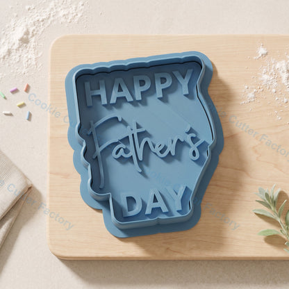 Happy Father's Day Cookie Cutter and Embosser Stamp - Dad Celebration