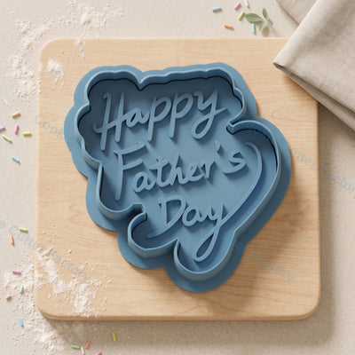 Happy Father's Day Cookie Cutter and Embosser Stamp - Fathers Day Cookies