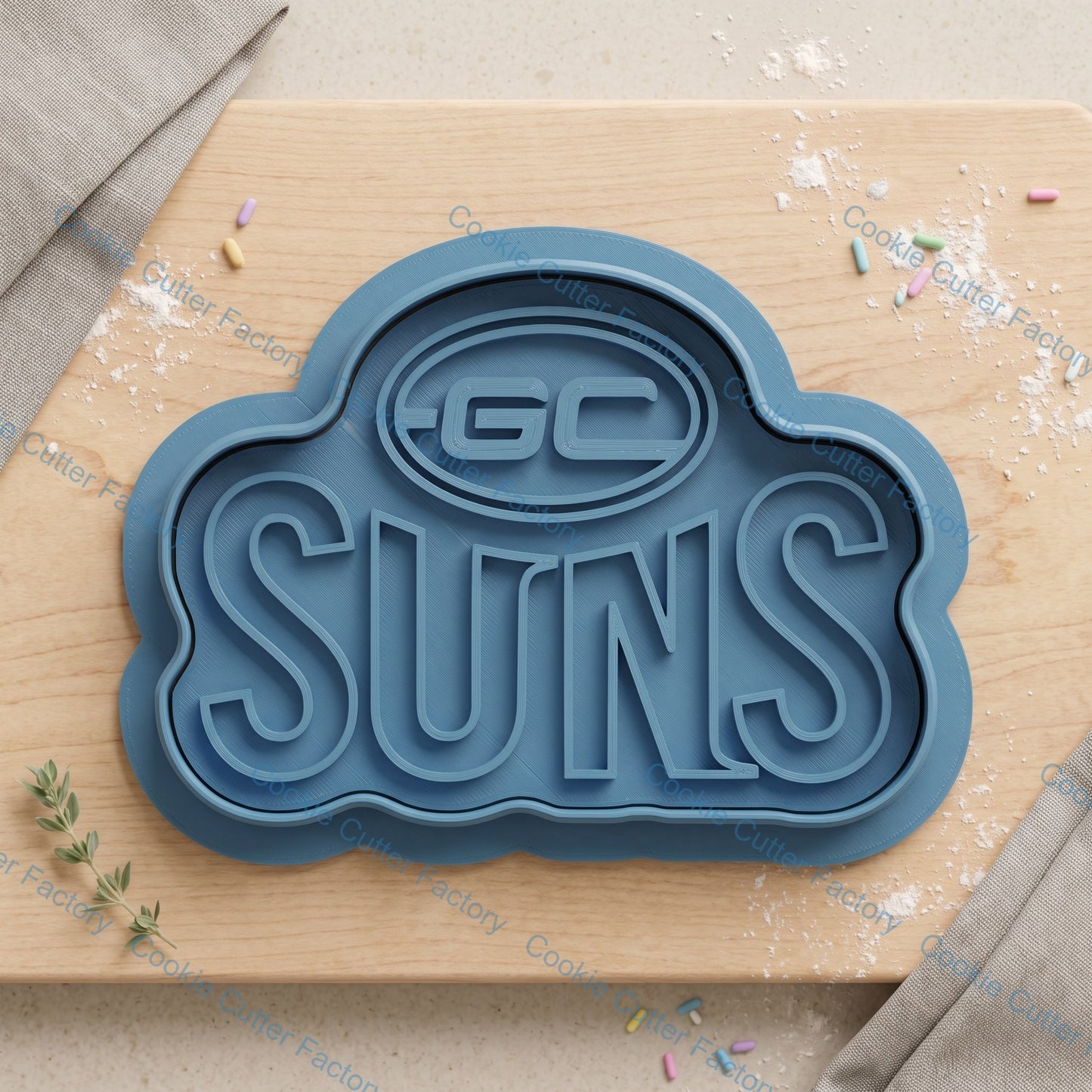 Gold Coast Suns Cookie Cutter and Embosser Stamp | Footy Fan, Game Day, Grand Final Party