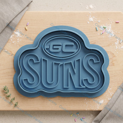 Gold Coast Suns Cookie Cutter and Embosser Stamp | Footy Fan, Game Day, Grand Final Party