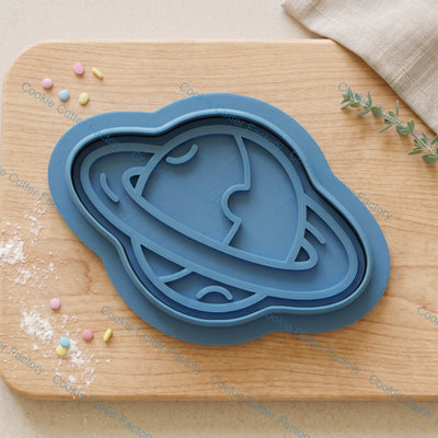 Saturn Planet Cookie Cutter and Embosser Stamp Set