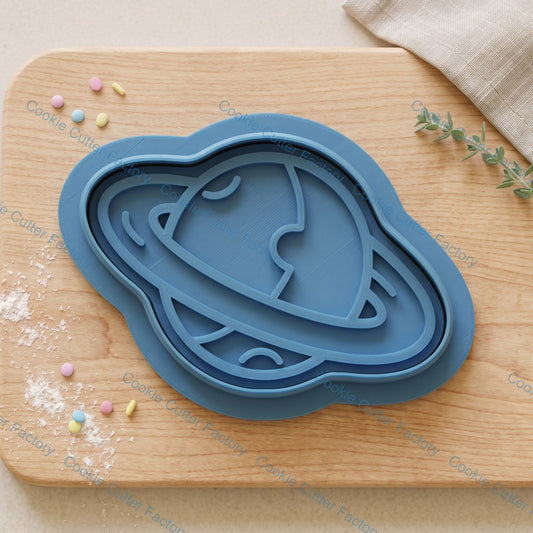 Saturn Planet Cookie Cutter and Embosser Stamp Set