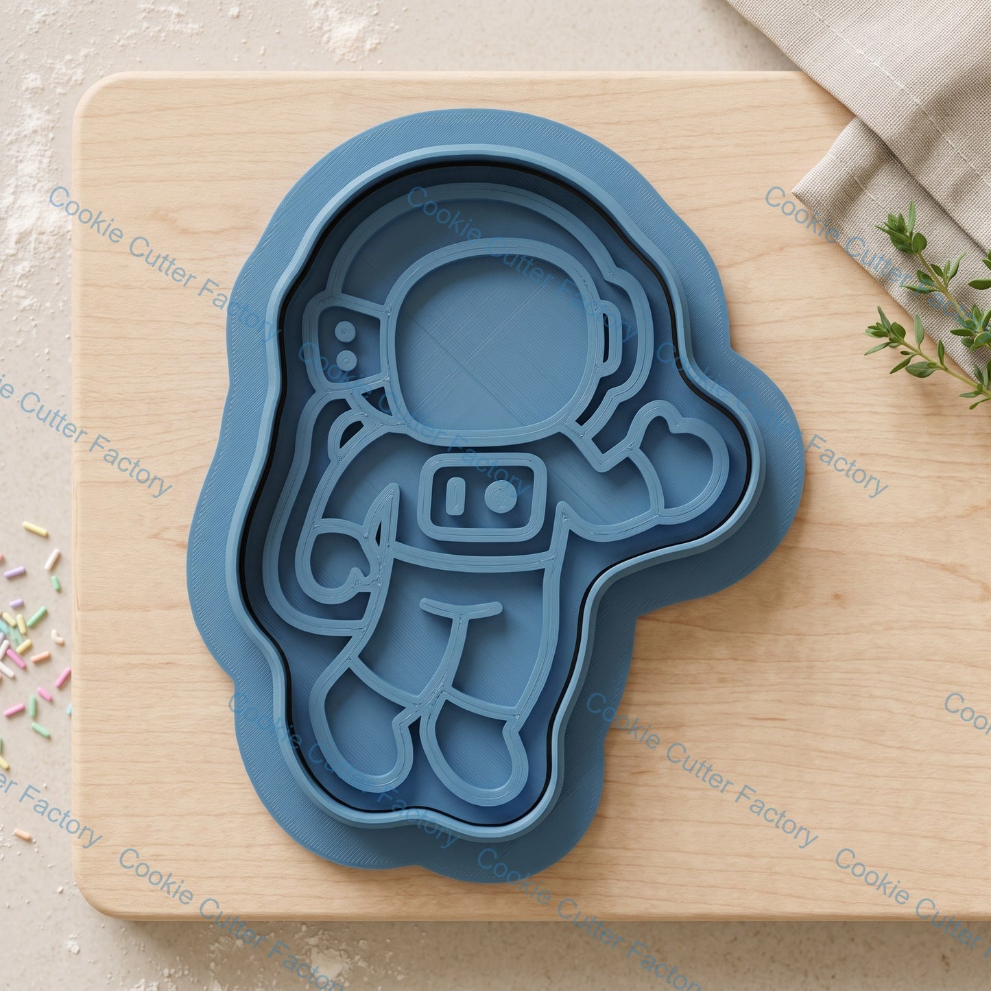 Astronaut Cookie Cutter and Embosser Stamp Set