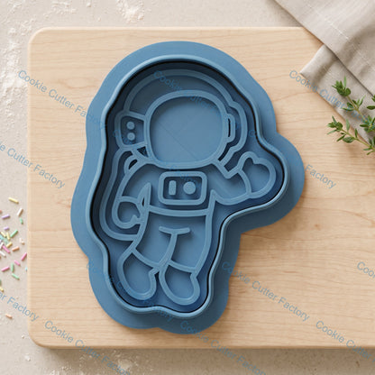 Astronaut Cookie Cutter and Embosser Stamp Set