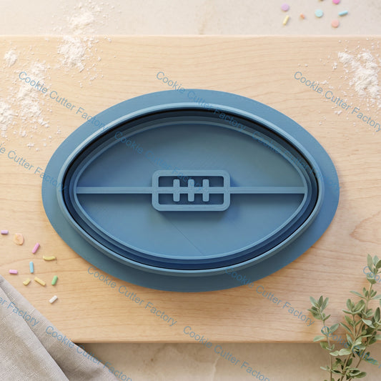 Football Cookie Cutter and Embosser Stamp | Footy, Aussie Rules, Game Day Baking
