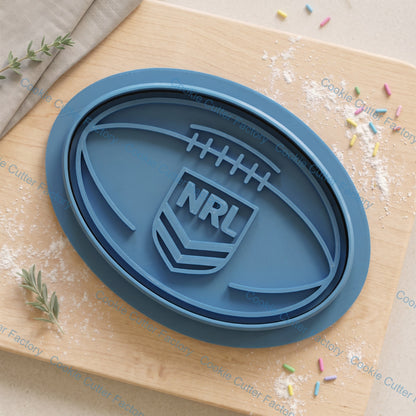 NRL Rugby Ball Cookie Cutter and Embosser Stamp Set | Game Day, Football Party, Sports Fan