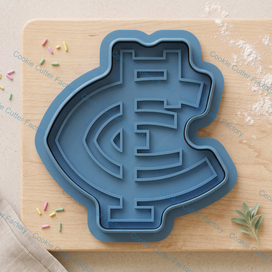 Carlton Blues CFC Monogram Cookie Cutter and Embosser Stamp Set | Game Day, Footy Fan, Sports Baking