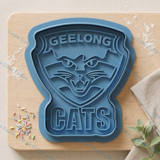 Geelong Cats Cookie Cutter and Embosser Stamp | Footy Fan, Game Day, Grand Final Party