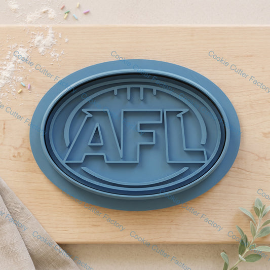AFL Logo Cookie Cutter and Embosser Stamp Set