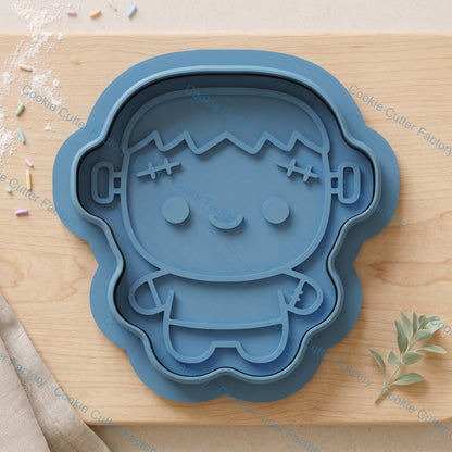 Cute Frankenstein Cookie Cutter and Embosser Stamp Set | Halloween Party, Spooky Season, Monster Baking