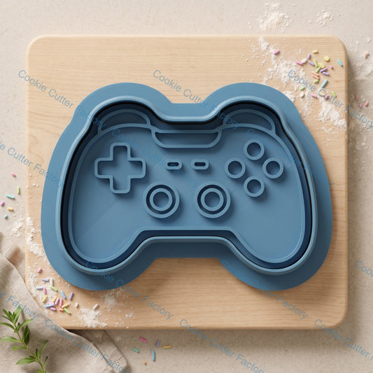 Video Game Controller Cookie Cutter and Embosser Stamp Set | Gamer Party, Kids Baking, Retro Console