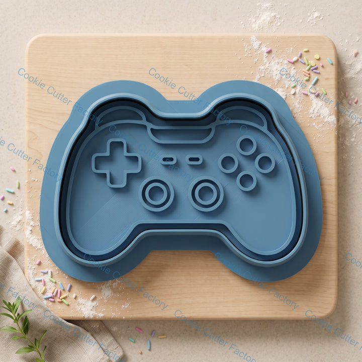 Video Game Controller Cookie Cutter and Embosser Stamp Set | Gamer Party, Kids Baking, Retro Console