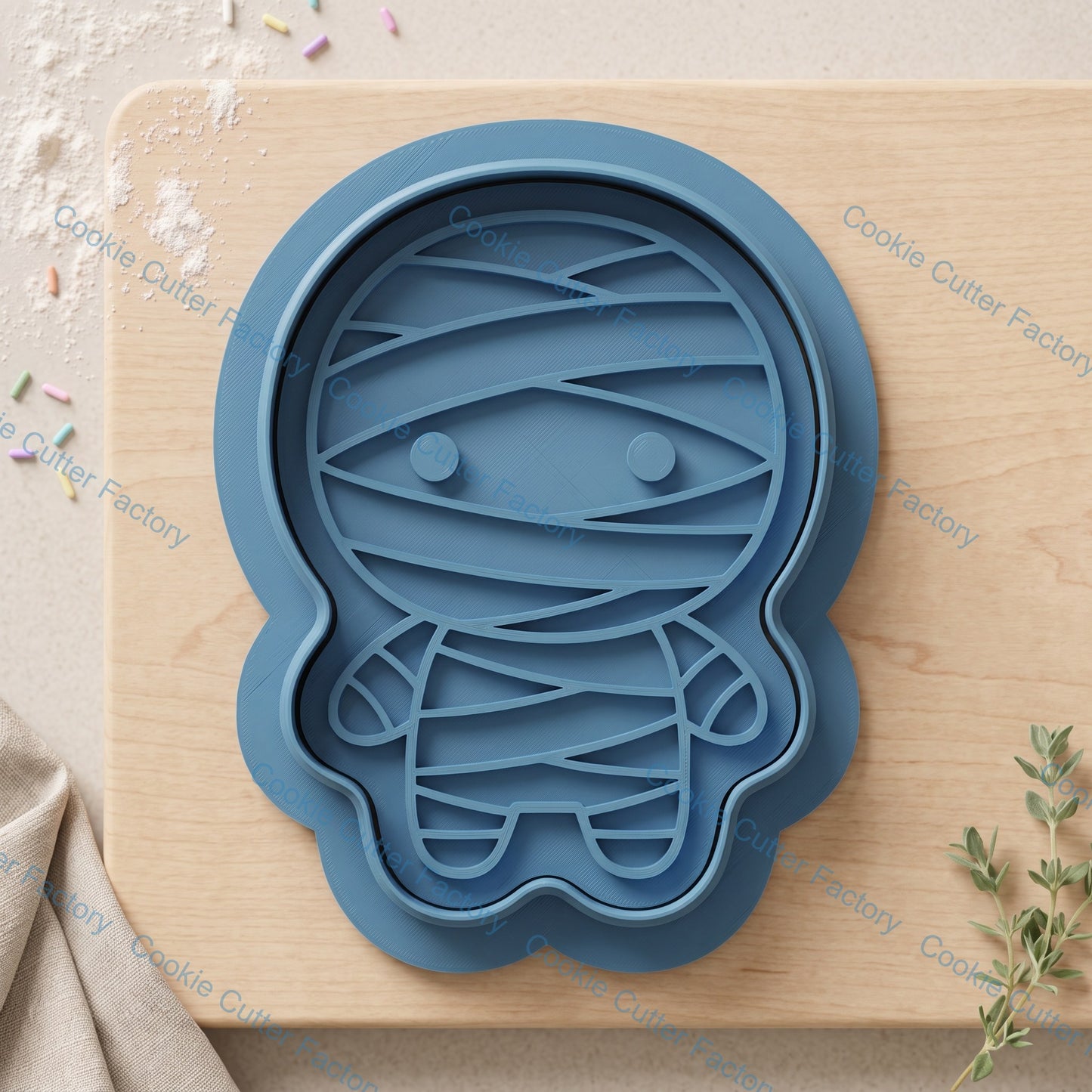 Mummy Cookie Cutters and Embosser Stamp Set | Halloween Party, Spooky Treats, Kids Baking
