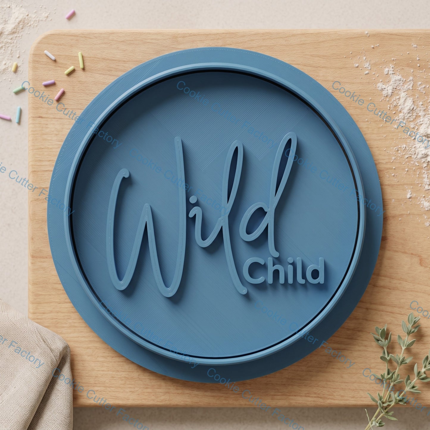 Wild Child Cookie Cutter and Embosser Stamp Set | Kids Birthday, Boho Baby Shower, Script Font