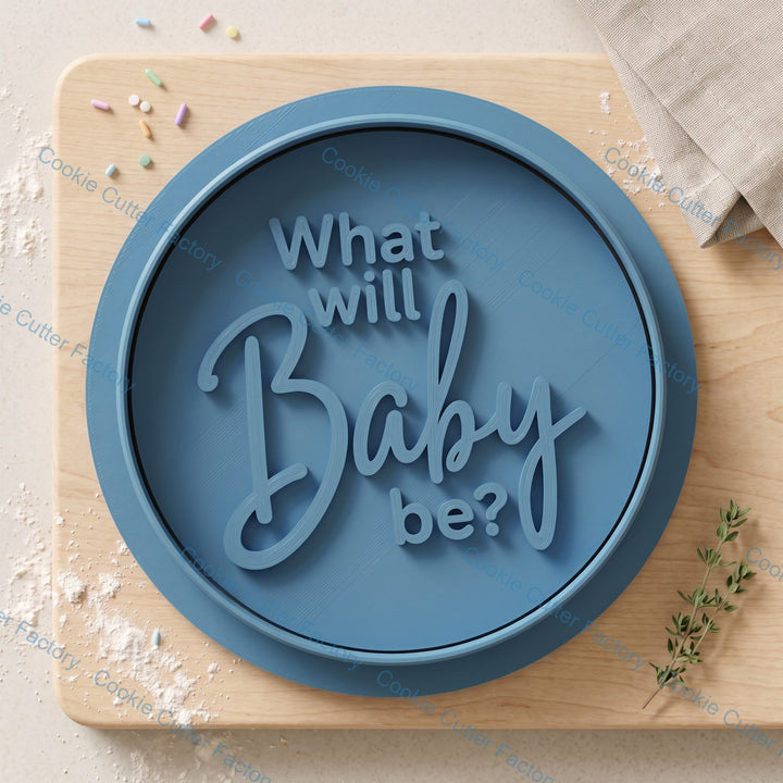 What Will Baby Be Cookie Cutter and Embosser Stamp Set | Gender Reveal, Baby Shower, Pregnancy Announcement