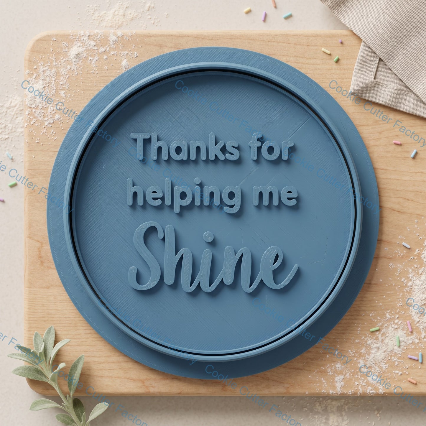 Thanks for Helping Me Shine Cookie Cutter and Embosser Stamp Set | Teacher Appreciation, End of Year, School Gift