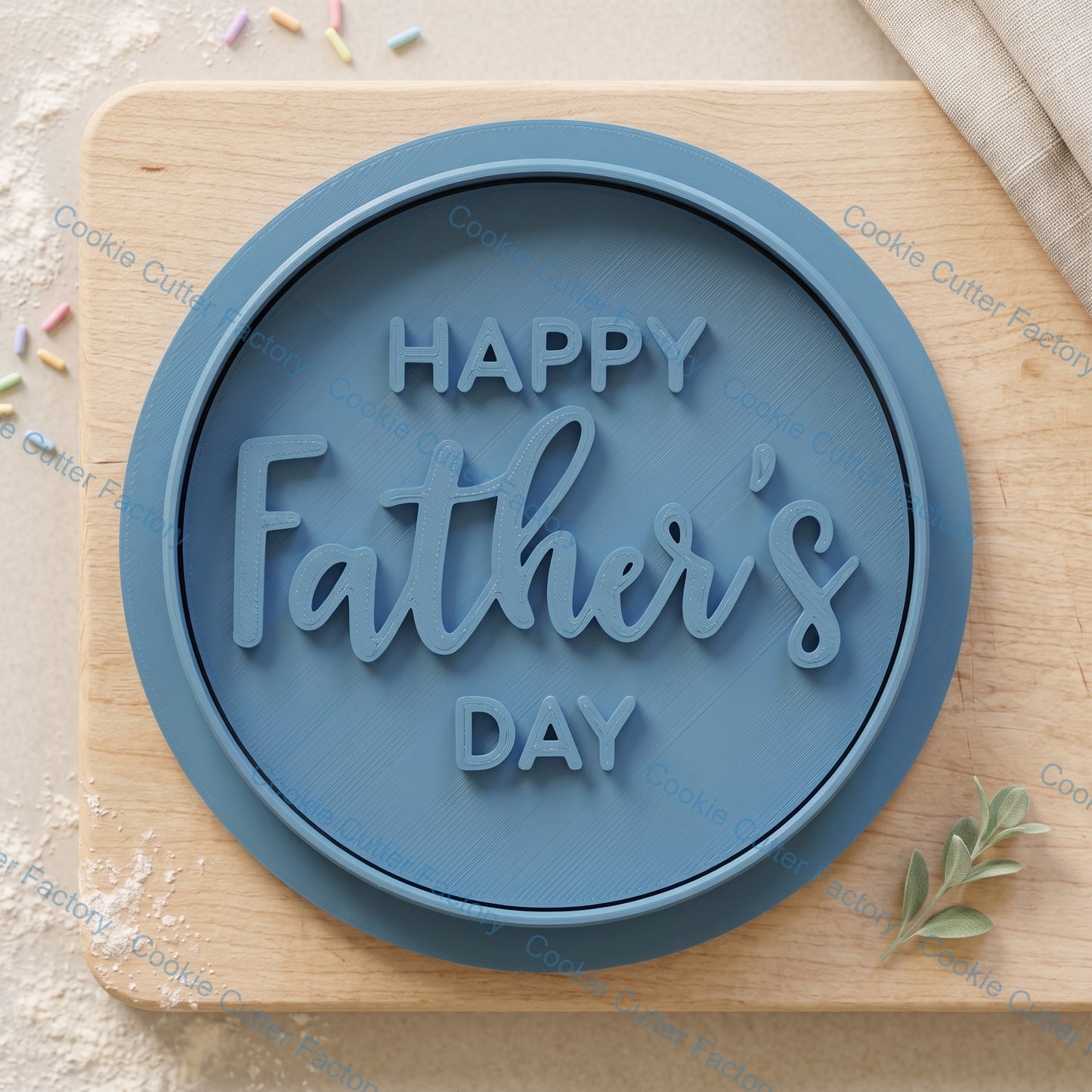 Happy Father's Day Cookie Cutter and Embosser Stamp | Dad Gift, Celebration, Baking