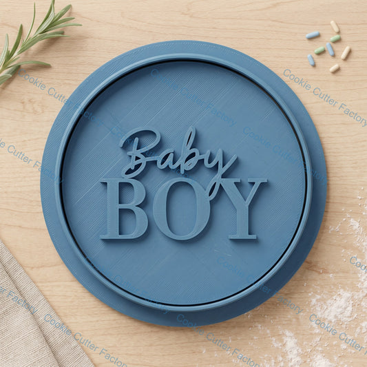 Baby Boy Cookie Cutter and Embosser Stamp Set | Baby Shower, Gender Reveal, Newborn Party