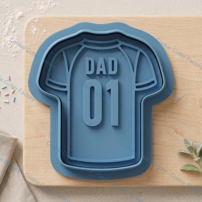 Dad Jersey Cookie Cutter and Embosser Stamp Set | Father's Day, Sports Fan, Baking