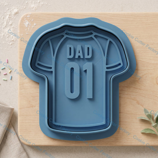 Dad Jersey Cookie Cutter and Embosser Stamp Set | Father's Day, Sports Fan, Baking
