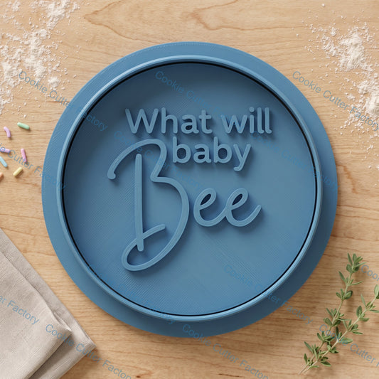 What Will Baby Bee Cookie Cutter and Embosser Stamp Set | Baby Shower, Gender Reveal, Sweet Bee