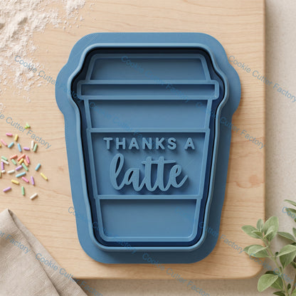 Coffee Cup Cookie Cutter and Embosser Stamp Set | Teacher Gift, Coffee Lover, Cafe