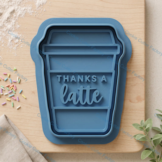 Coffee Cup Cookie Cutter and Embosser Stamp Set | Teacher Gift, Coffee Lover, Cafe